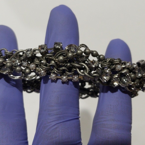 American Eagle Silver-Tone Twisted Crystal Cluster Bracelet – Women's Jewelry - Picture 9 of 11